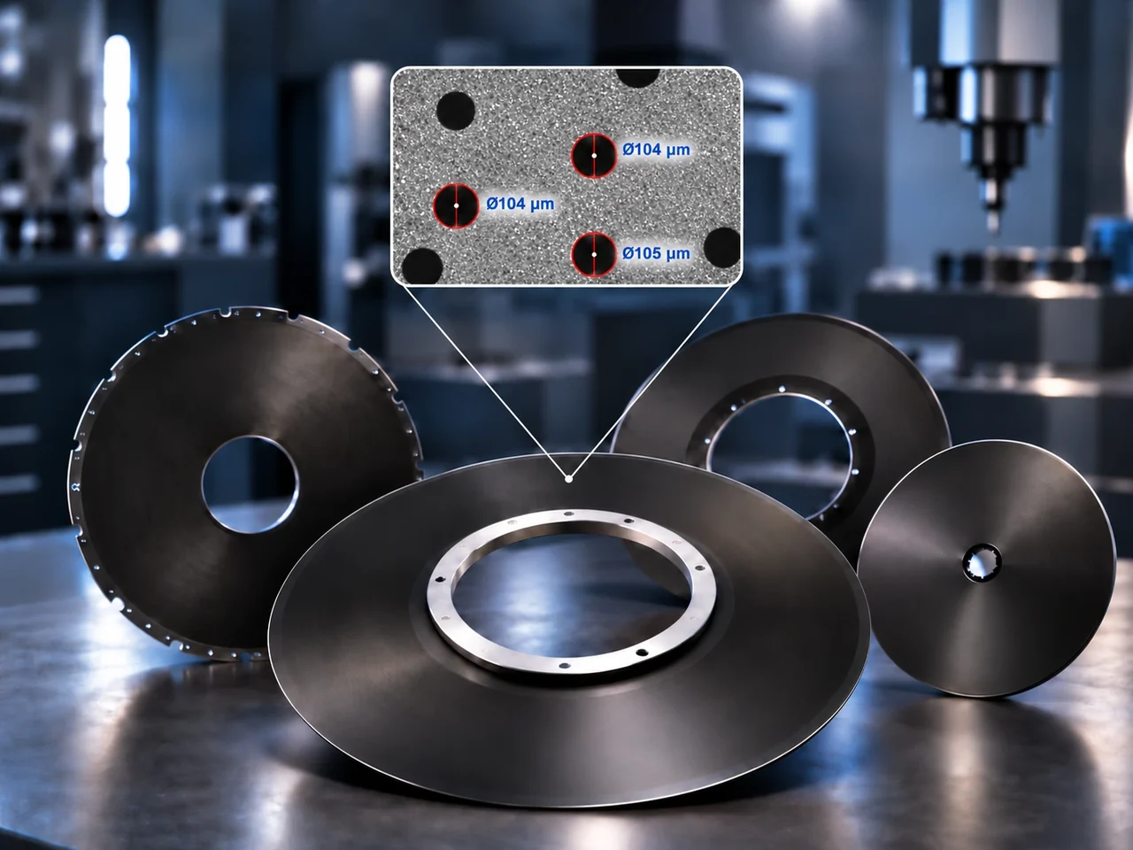 Placă filtrantă metalică reprezentativă cu suprafață de lucru microperforată